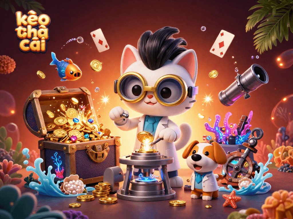 Engage with kèo nhà cái and discover vibrant casino elements in this dynamic 3D illustration.