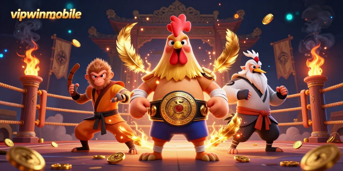 Experience the vibrant action of vipwinmobile with this dynamic casino scene featuring martial character elements.