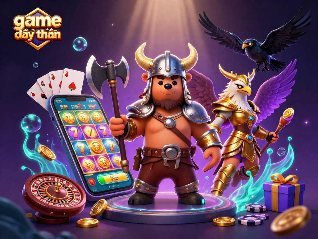 Experience game đổi thưởng with vibrant 3D casino characters and dynamic gaming elements.