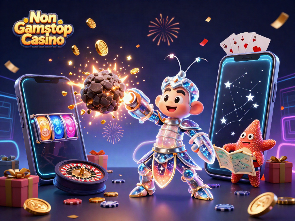 Engaging scene showcasing Non Gamstop Casino action with dynamic gaming elements and stellar characters.