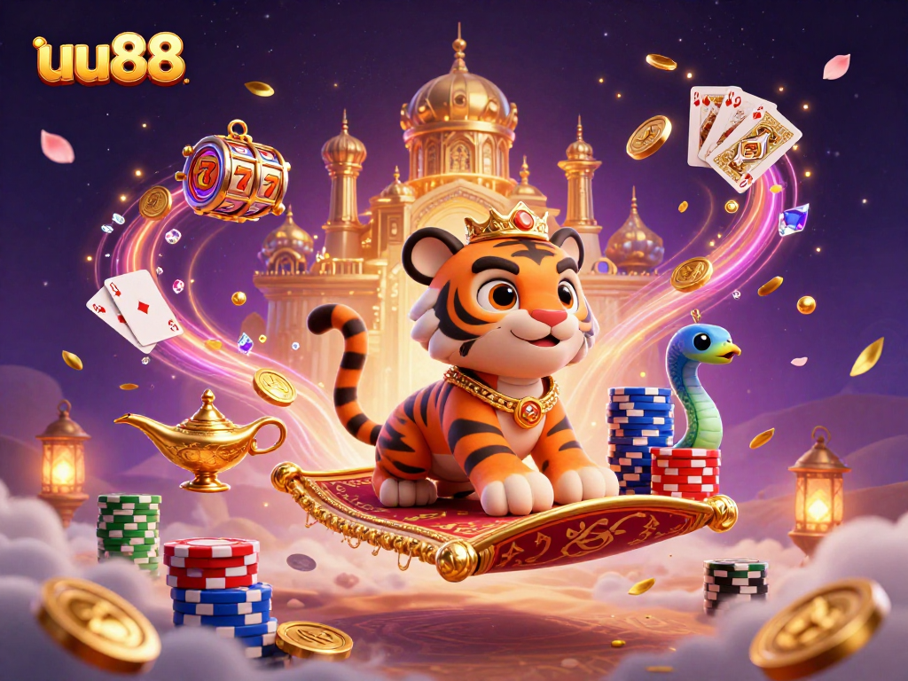 uu88 captivates players in a vivid 3D scene filled with casino elements and a magical atmosphere.