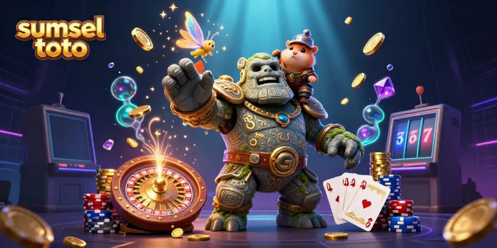 Engage with sumsel toto casino magic featuring a golem guardian and enchanting characters.
