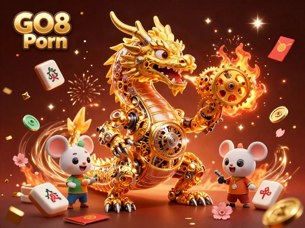 Engage in thrilling gameplay with GO8 Porn's immersive gaming universe filled with a golden dragon, luck symbols, and vivid graphics.