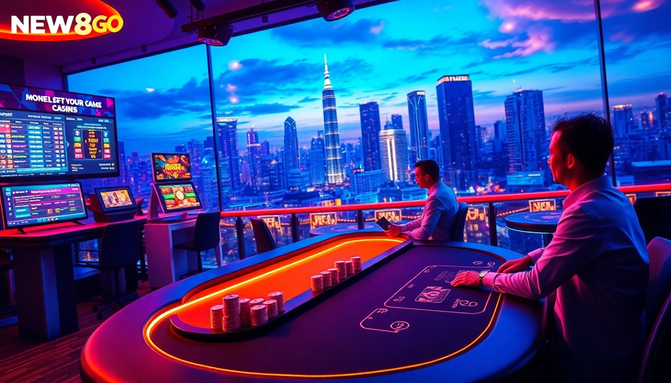 Engaging online gambling scene showcasing new88go.com with vibrant casino elements.