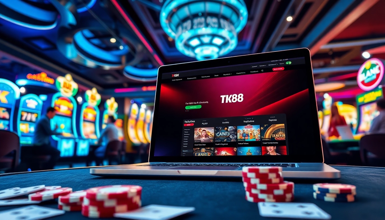 Experience online gaming excitement at tk88win.live with vibrant casino visuals and engaging players.