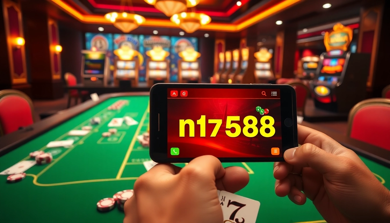 Immerse yourself in the action at nhà cái five88, featuring vibrant casino tables and exciting gaming elements.