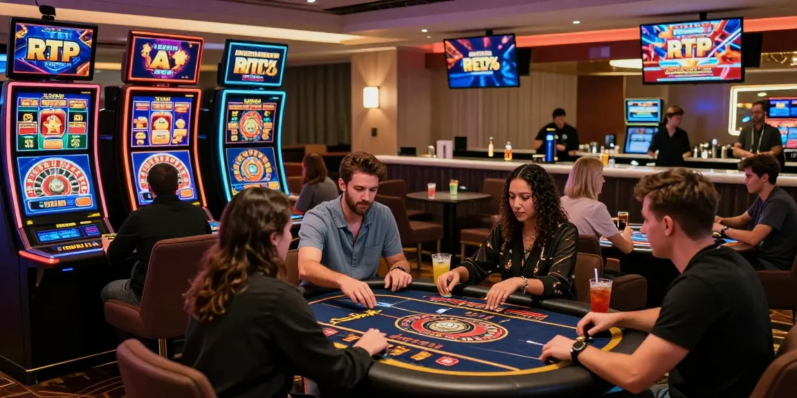 New online casinos UK players enjoying immersive gaming experience with vibrant atmosphere and high RTP games.