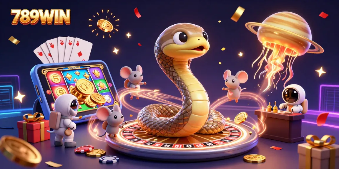 Experience thrilling moments at 789WIN with betting actions on a cosmic casino scene.